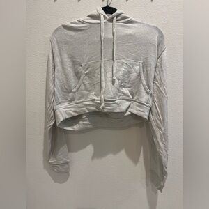 Bleusalt Malibu Kaia Cropped Skater Hoodie White Sparkle
